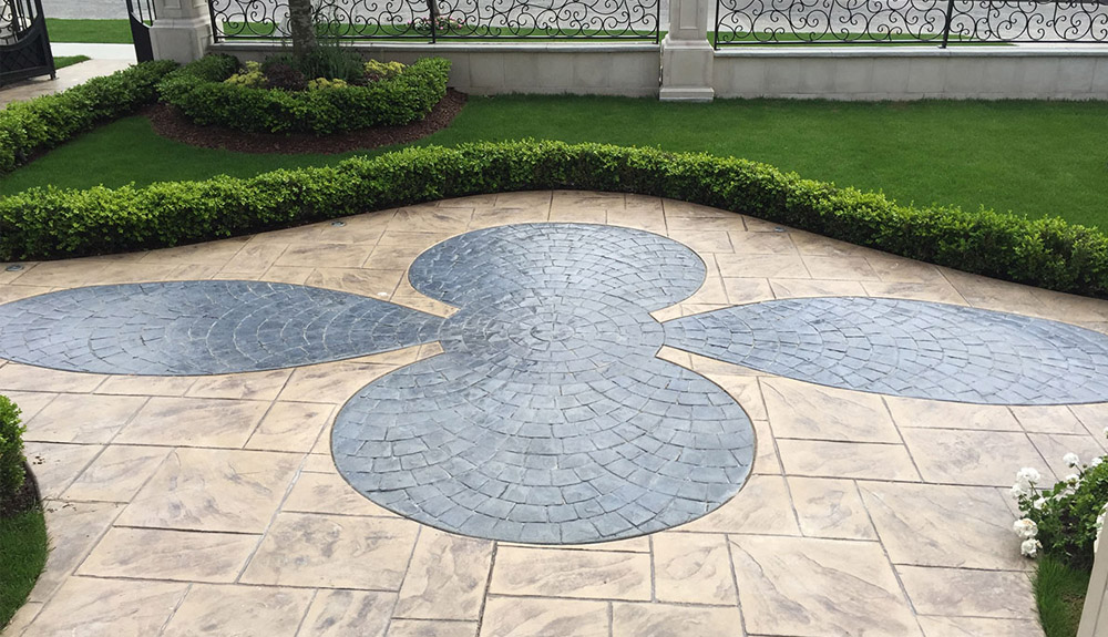 Acid Stain Stamped Concrete Stairs