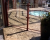 Large Ashler with Stone Skin Border Stamped Concrete Pool