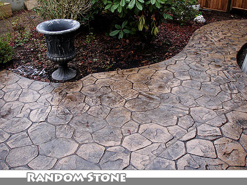 Acid Stain Stamped Concrete Stairs