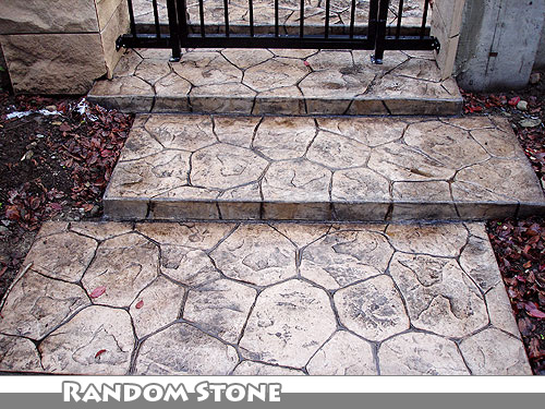 Acid Stain Stamped Concrete Stairs