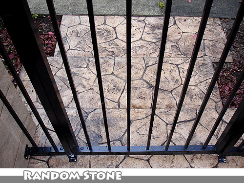 Random Stone Stamped Concrete Walkway
