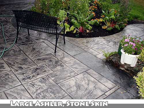 Acid Stain Stamped Concrete Stairs