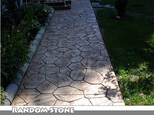 Acid Stain Stamped Concrete Stairs