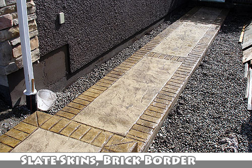 Acid Stain Stamped Concrete Stairs
