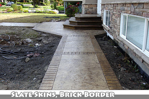 Acid Stain Stamped Concrete Stairs
