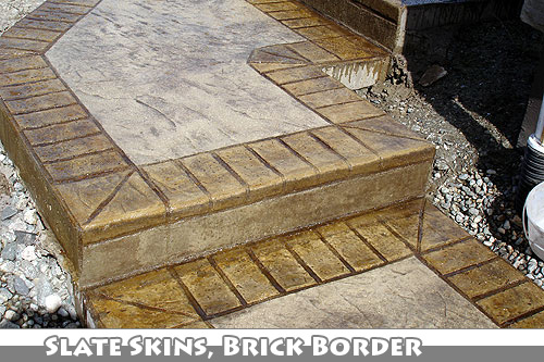 Acid Stain Stamped Concrete Stairs