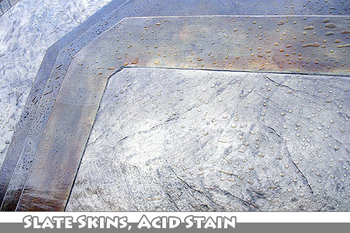 Acid Stain Stamped Concrete Stairs