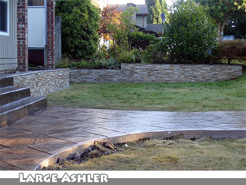 Acid Stain Stamped Concrete Stairs