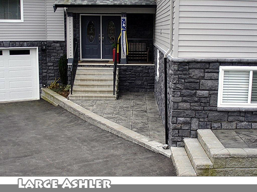 Acid Stain Stamped Concrete Stairs