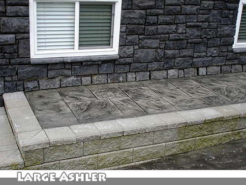 Acid Stain Stamped Concrete Stairs