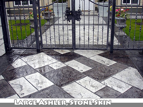 Acid Stain Stamped Concrete Stairs