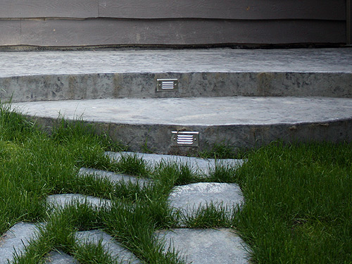 Acid Stain Stamped Concrete Stairs