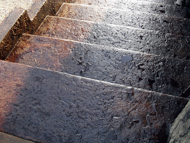 Acid Stain Stamped Concrete Stairs