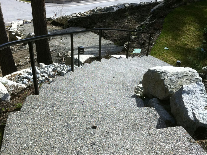 Acid Stain Stamped Concrete Stairs