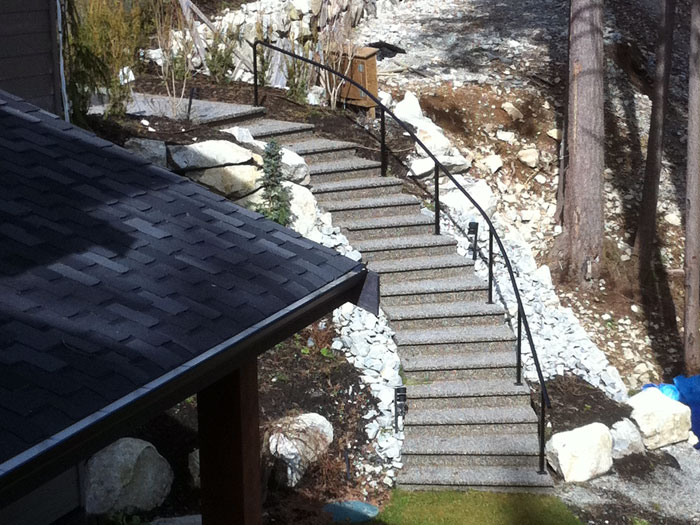 Acid Stain Stamped Concrete Stairs