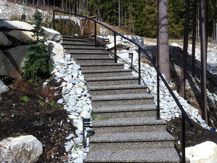 Acid Stain Stamped Concrete Stairs