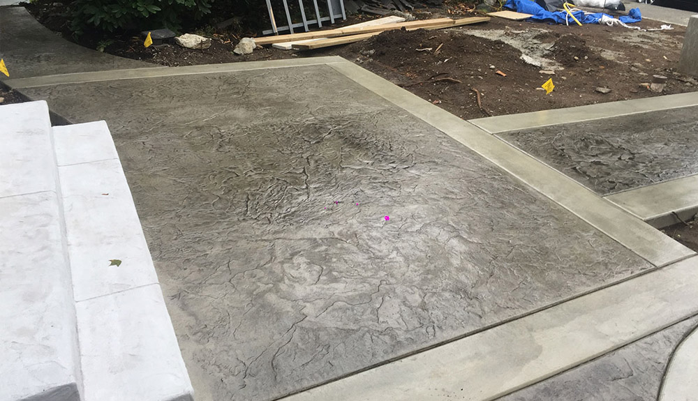 Acid Stain Stamped Concrete Stairs